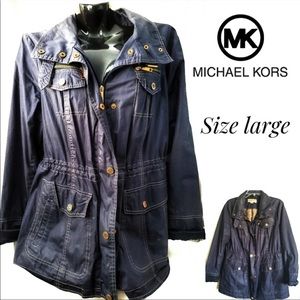 Michael Kors Blue Anorak Windbreaker Jacket